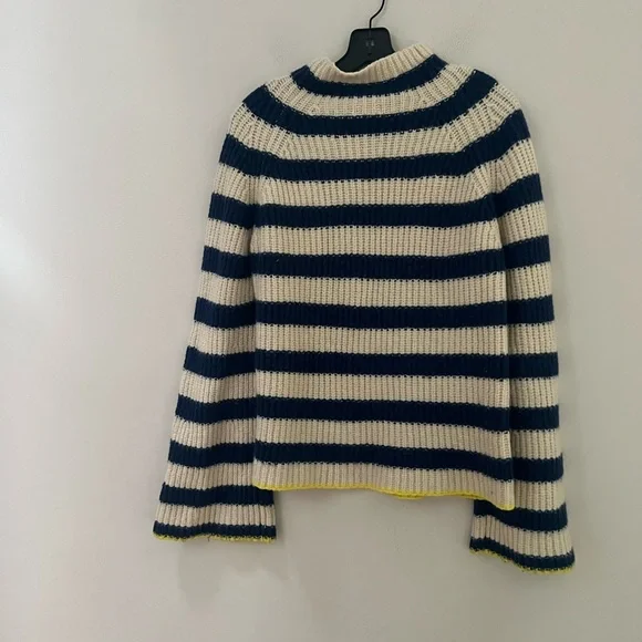 Anthropologie Navy and Cream Striped Turtleneck Sweater - Picture 11 of 14